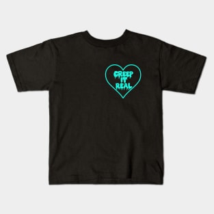 Creep It Real Teal Dripping Heart Kids T-Shirt